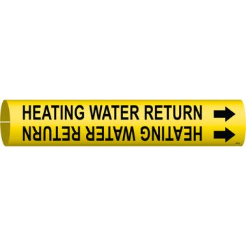 "Heating Water Return" Pipe Marker