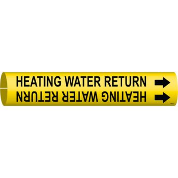 "Heating Water Return" Pipe Marker