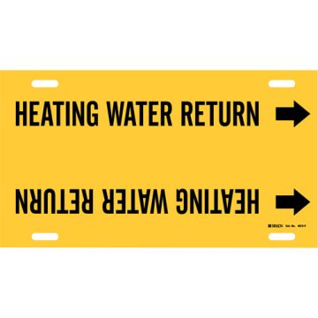 "Heating Water Return" Pipe Marker