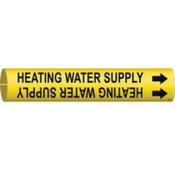 "Heating Water Supply" Pipe Marker