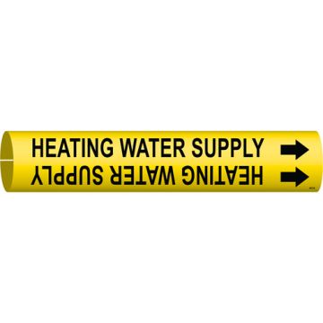 "Heating Water Supply" Pipe Marker