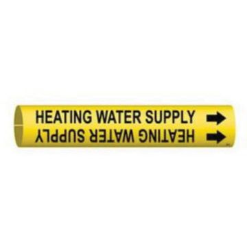 "Heating Water Supply" Pipe Marker