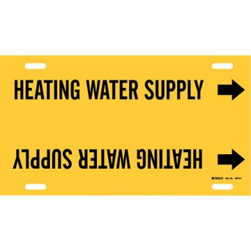 "Heating Water Supply" Pipe Marker