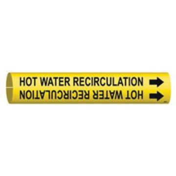 "Hot Water Recirculation" Pipe Marker