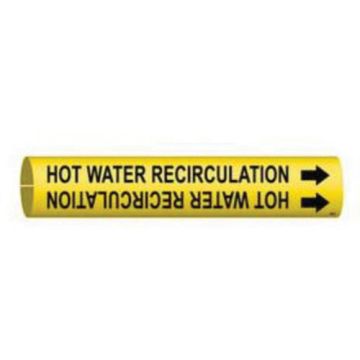 "Hot Water Recirculation" Pipe Marker