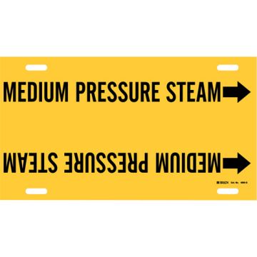 "Medium Pressure Steam" Pipe Marker