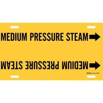 "Medium Pressure Steam" Pipe Marker