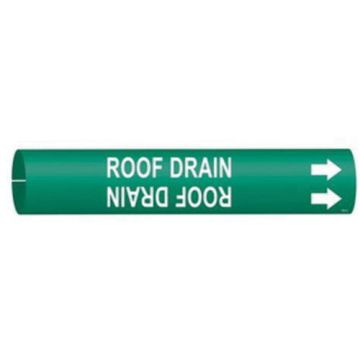"Roof Drain" Pipe Marker