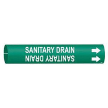 "Sanitary Drain" Pipe Marker