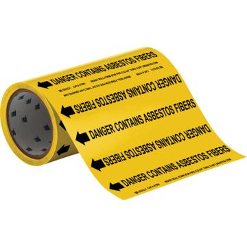 "Danger Contains Asbestos Fiber" Roll Form Pipe Markers
