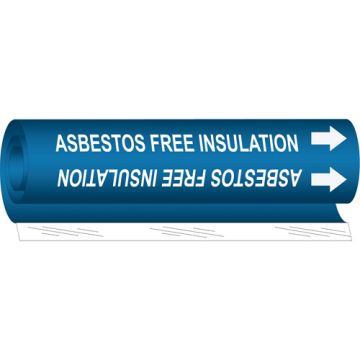 "Asbestos Free Insulation" Pipe Marker