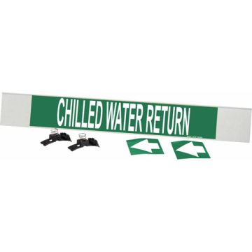 "Chilled Water Return" Pipe Marker