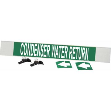 "Condenser Water Return" Pipe Marker