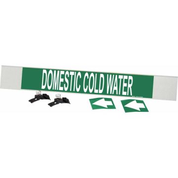 "Domestic Cold Water" Pipe Marker