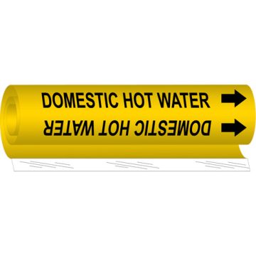 "Domestic Hot Water" Pipe Marker