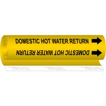 "Domestic Hot Water Return" Pipe Marker