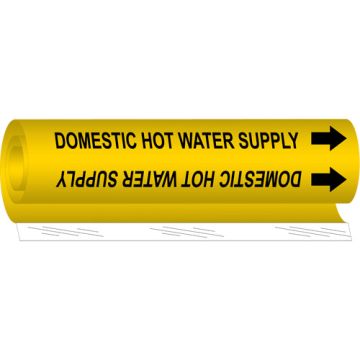 "Domestic Hot Water Supply" Pipe Marker
