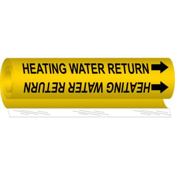 "Heating Water Return" Pipe Marker