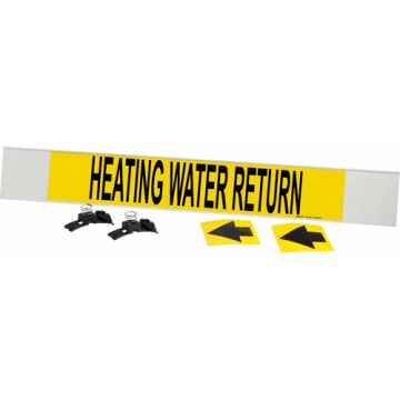 "Heating Water Return" Pipe Marker