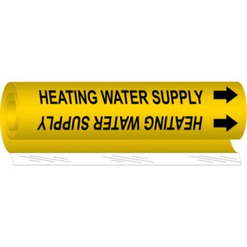 "Heating Water Supply" Pipe Marker