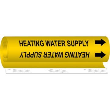 "Heating Water Supply" Pipe Marker
