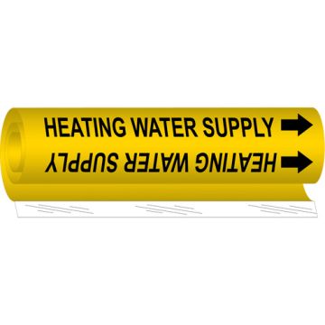 "Heating Water Supply" Pipe Marker