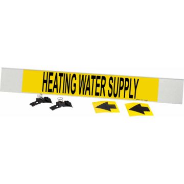 "Heating Water Supply" Pipe Marker