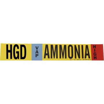 "HGD Vap Ammonia High" Ammonia (IIAR) Pipe Marker