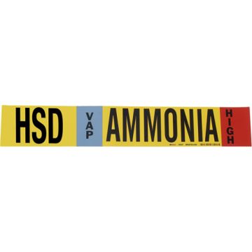 "HSD Vap Ammonia High" Ammonia (IIAR) Pipe Marker