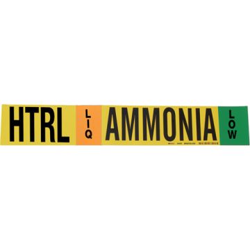 "HTRL Liq Ammonia Low" Ammonia (IIAR) Pipe Marker