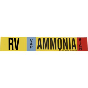 "RV Vap Ammonia High" Ammonia (IIAR) Pipe Marker