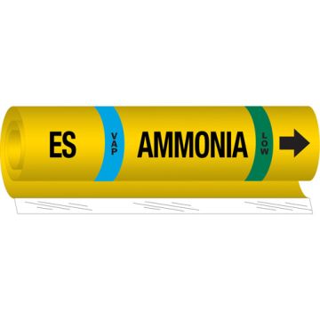 "ES Vap Ammonia Low" Ammonia (IIAR) Pipe Marker