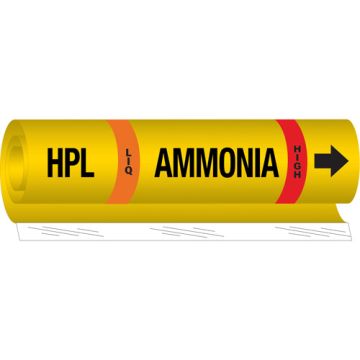 "HPL Liq Ammonia High" Ammonia (IIAR) Pipe Marker