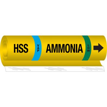 "HSS Vap Ammonia Low" Ammonia (IIAR) Pipe Marker