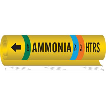 "HTRS Liq/Vap Ammonia Low" Ammonia (IIAR) Pipe Marker