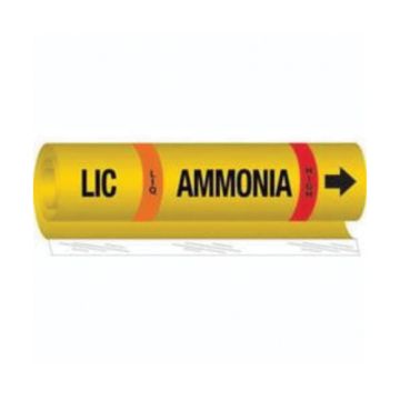 "LIC Liq Ammonia High" Ammonia (IIAR) Pipe Marker