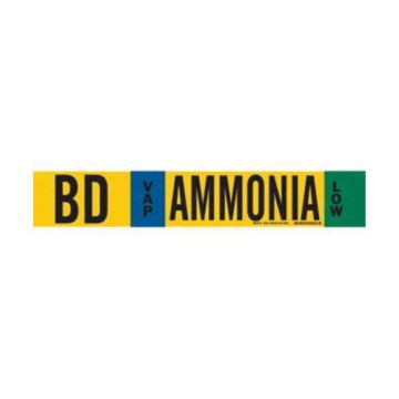 "BD Vap Ammonia Low" Ammonia (IIAR) Pipe Marker