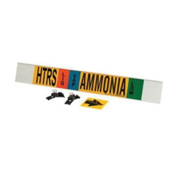 "HTRS Liq/Vap Ammonia Low" Ammonia (IIAR) Pipe Marker