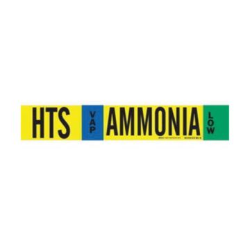 "HTS Vap Ammonia Low" Ammonia (IIAR) Pipe Marker