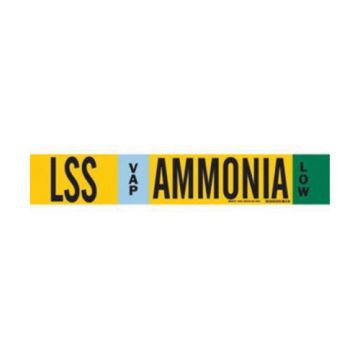 "LSS Vap Ammonia Low" Ammonia (IIAR) Pipe Marker