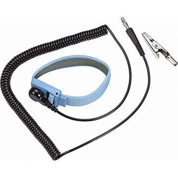 ESD 6' Coil Cord with Wrist Strap