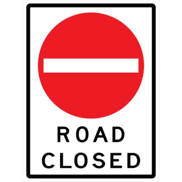 "Road Closed" Roll-Up Traffic Sign