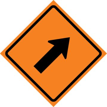 Right Diagonal Arrow Roll-Up Traffic Sign