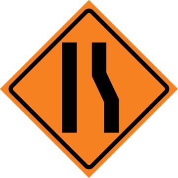 Merge Left Roll-Up Traffic Sign
