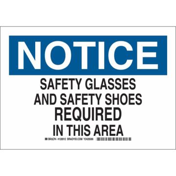 "Safety Glasses & Safety Shoes Required" Sign