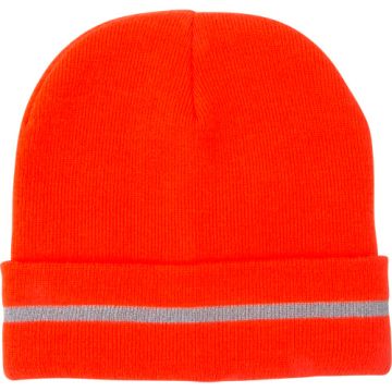 High Visibility Knit Hat with Reflective Stripe