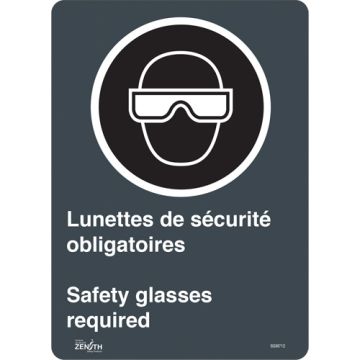 "Safety Glasses Required/Lunettes de sécurité obligatoires" Sign