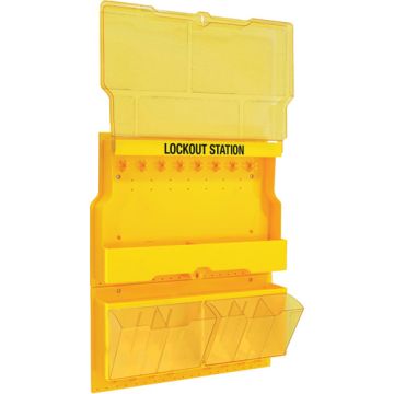 Deluxe Lockout Station with Cover and Trilingual Labels