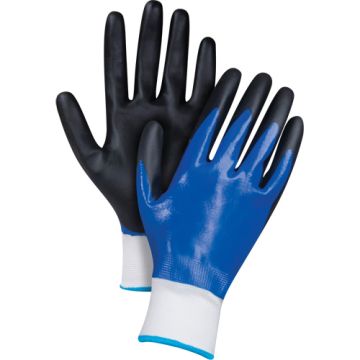 Black & Blue Coated Gloves