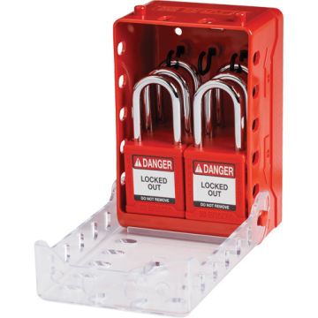 Ultra Compact Group Lockout Box with Nylon Safety Lockout Padlocks